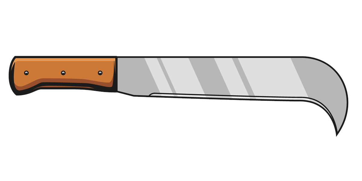 Billhook machete from Europe — hooked blade for pruning and hedging